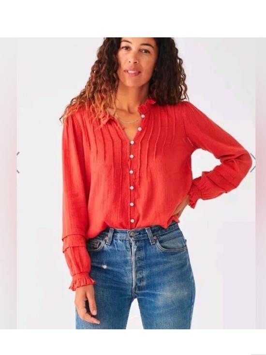 Faherty Tops - Faherty Willa organic cotton blouse